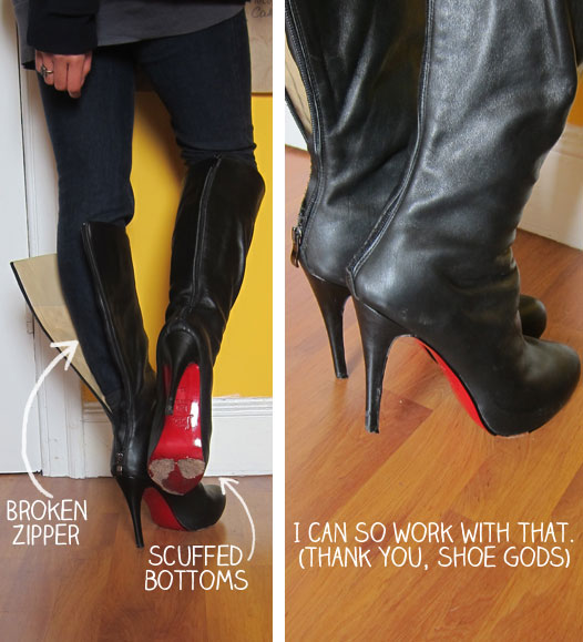 louboutin zipper heel